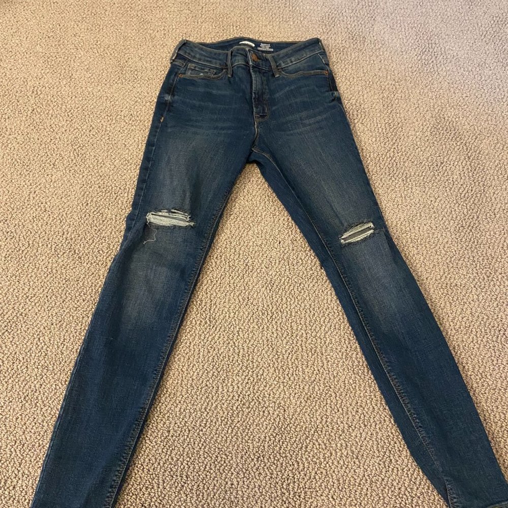 Old Navy Rockstar Super Skinny High Rise Secret Slim Pockets Size 2 Blue Jeans